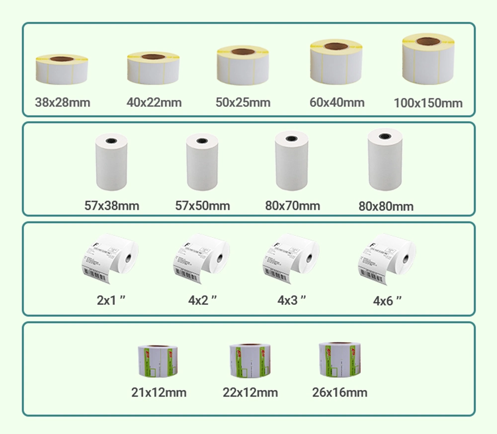 Durable Waterproof Self-Adhesive Sticker Blank Paper Shipping Barcode Printing Thermal Transfer Label Rolls