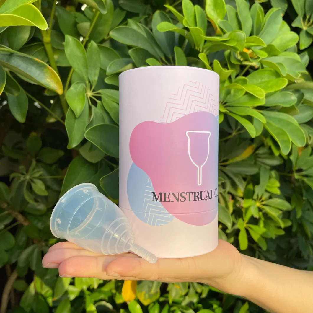 Firstsail Professional Custom Round Paper Tube Transparent Lid Cylinder Container Gift Packaging Box for Personal Healthcare Soft Period Menstrual Cup