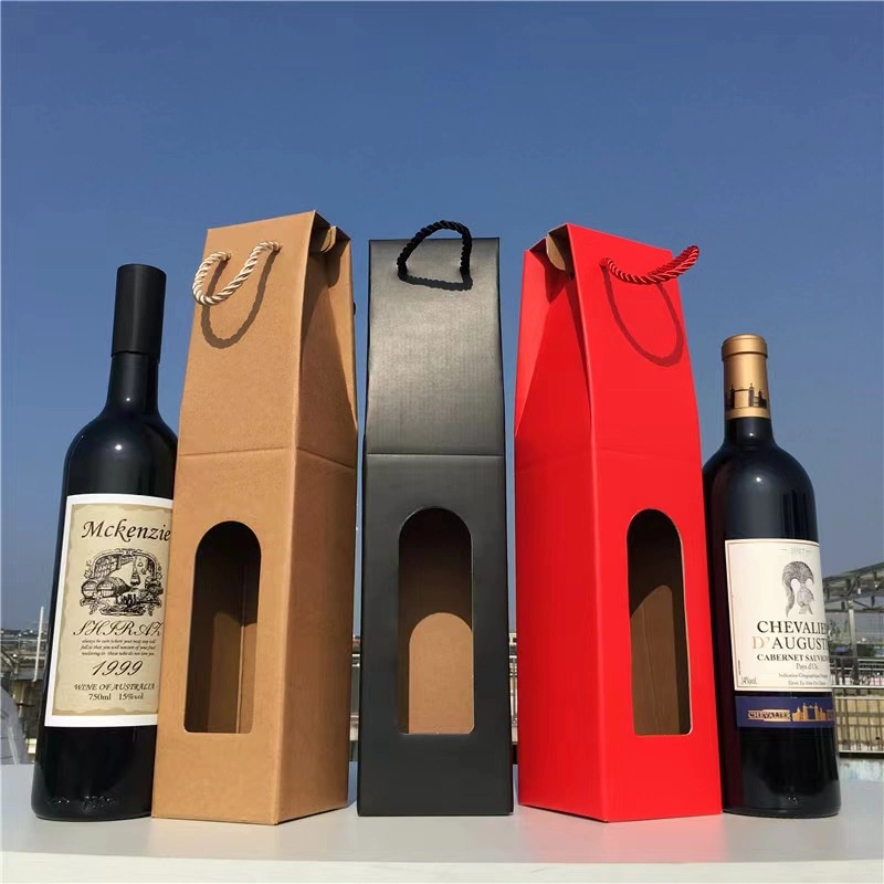 China Wholesale Portable Single Bottle Whisky Drinks Packaging Box Premium Red Wine Gift Boxes