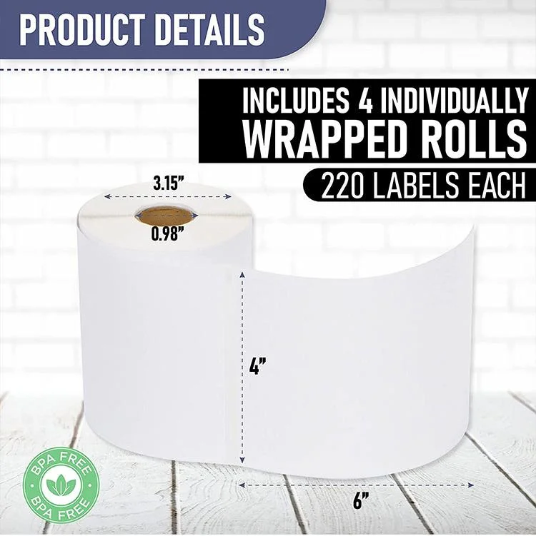 Factory Wholesale 4*6 Labels Thermal Sticker A6 Paper Shipping Label Roll