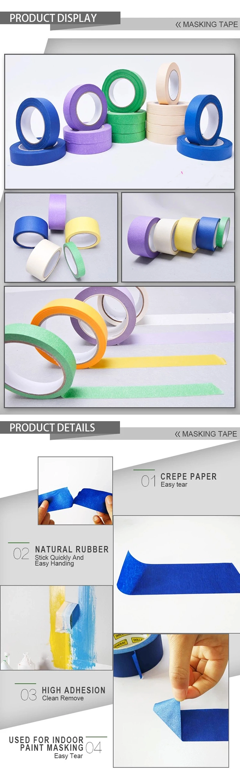 Tape Factory Wholesale Cheap Price Washi Paper Masking Tape with Custom Size