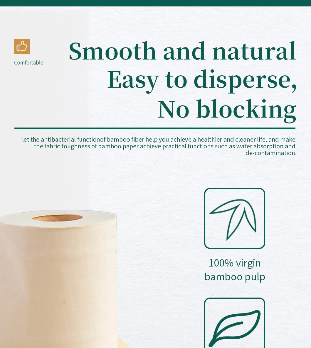 Wrapping Paper Eco-Friendly Printed Wholesale for Packaging Soft Bamboo Toilet Tissue Paper CE/ISO/FDA Full Certificates Supplier Jumbo Roll Toilet Paper