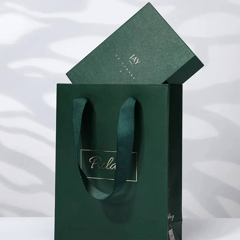 Exquisite Green Drawer Storage Rigid Cardboard Gift Paper Box for Jewelry