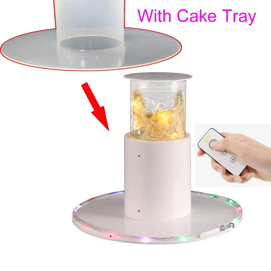 Hidden Box Magic Birthday Gift Cake Mysterious Surprise Popping Cake Stand