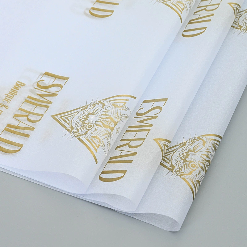 Custom Gold/Silver/Black Brand Logo Printing Gift Wrapping Tissue Paper for Gift/Cloth Packaging