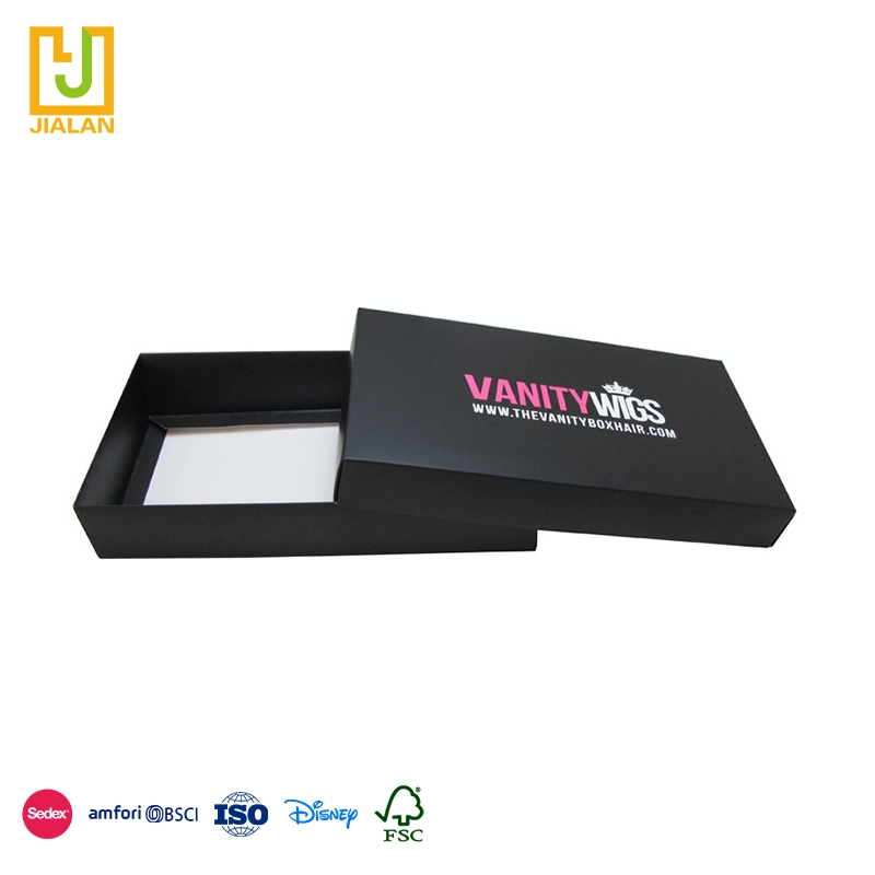 Chinese Factory Packaging Custom Color Size Appearance Printed Private Label Logo Hair Extension Base and Lid Wig Foldable Drawer Box