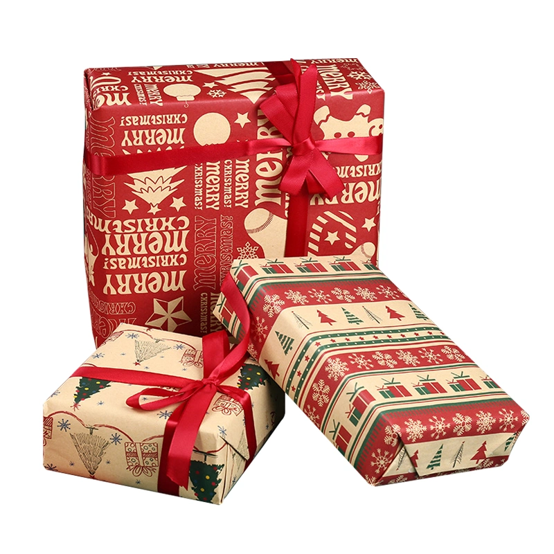 Custom Beautiful Christmas Decorations Wrapping Paper Rolls Wholesale Eco-Friendly Packaging Paper