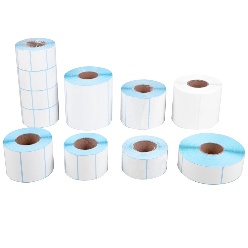 Wholesale Blank White Custom Printing Direct Thermal Barcode Paper Labels Sticker Rolls