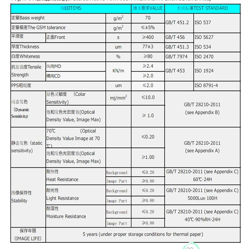 Waterproof Customized Size Thermal Print Paper Fax Paper