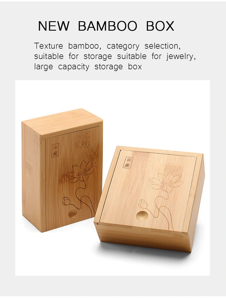 Factory Wholesale High-End Bamboo and Wood Bracelet Jade Jewelry Box Ring Pendant Gift Packing Box