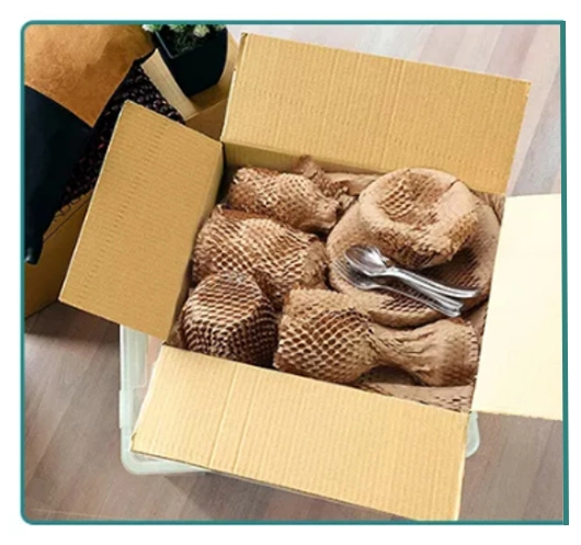 Brown Black White Packaging Mateiral Kraft Paper Roll Buffer Honeycomb Wrapping Paper