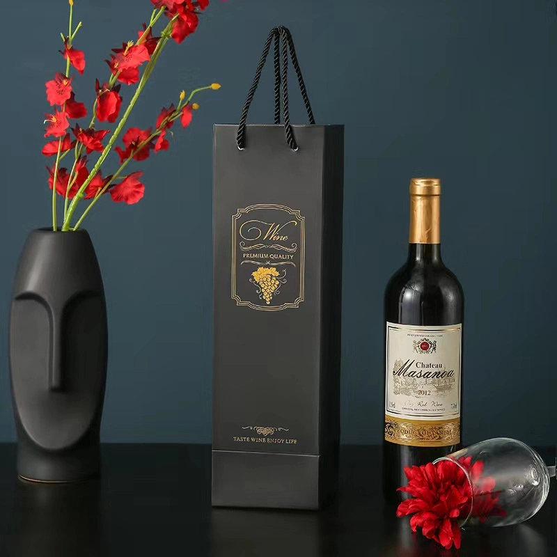 China Wholesale Portable Single Bottle Whisky Drinks Packaging Box Premium Red Wine Gift Boxes