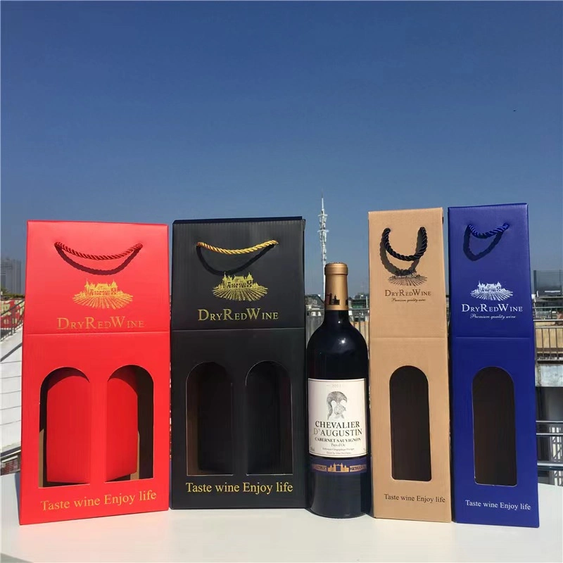 China Wholesale Portable Single Bottle Whisky Drinks Packaging Box Premium Red Wine Gift Boxes