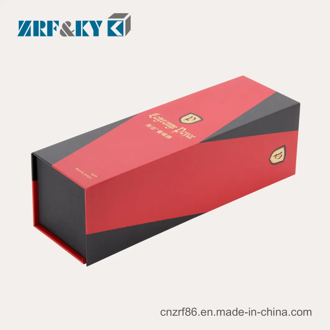 Custom Printed Cardboard/Corrugated Paper Packaging Gift Red/Black/Gold Wine/Liquor/Whisky/Champagne Boxes Wholesale