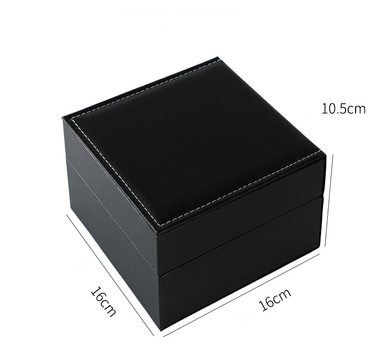 Premium PU Leather Package Black Leather Storage Organizer Luxury Watch Box Custom