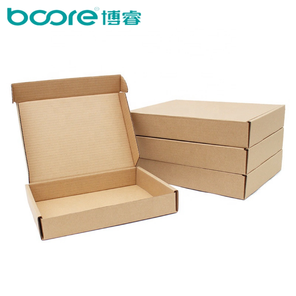 Recyclable Small Brown E-Commerce Thickened E Flute Corrugated Paper Mailing Box Packaging