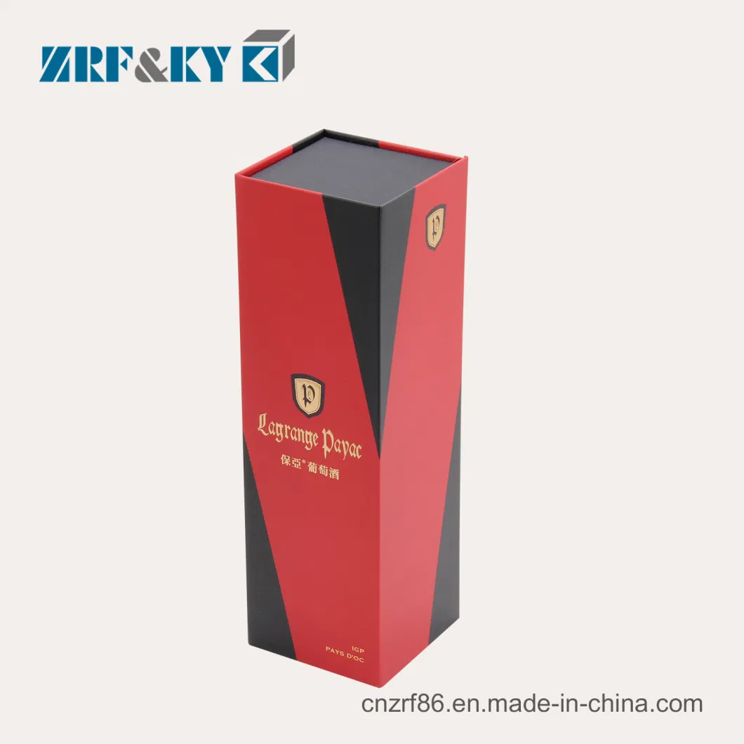 Custom Printed Cardboard/Corrugated Paper Packaging Gift Red/Black/Gold Wine/Liquor/Whisky/Champagne Boxes Wholesale