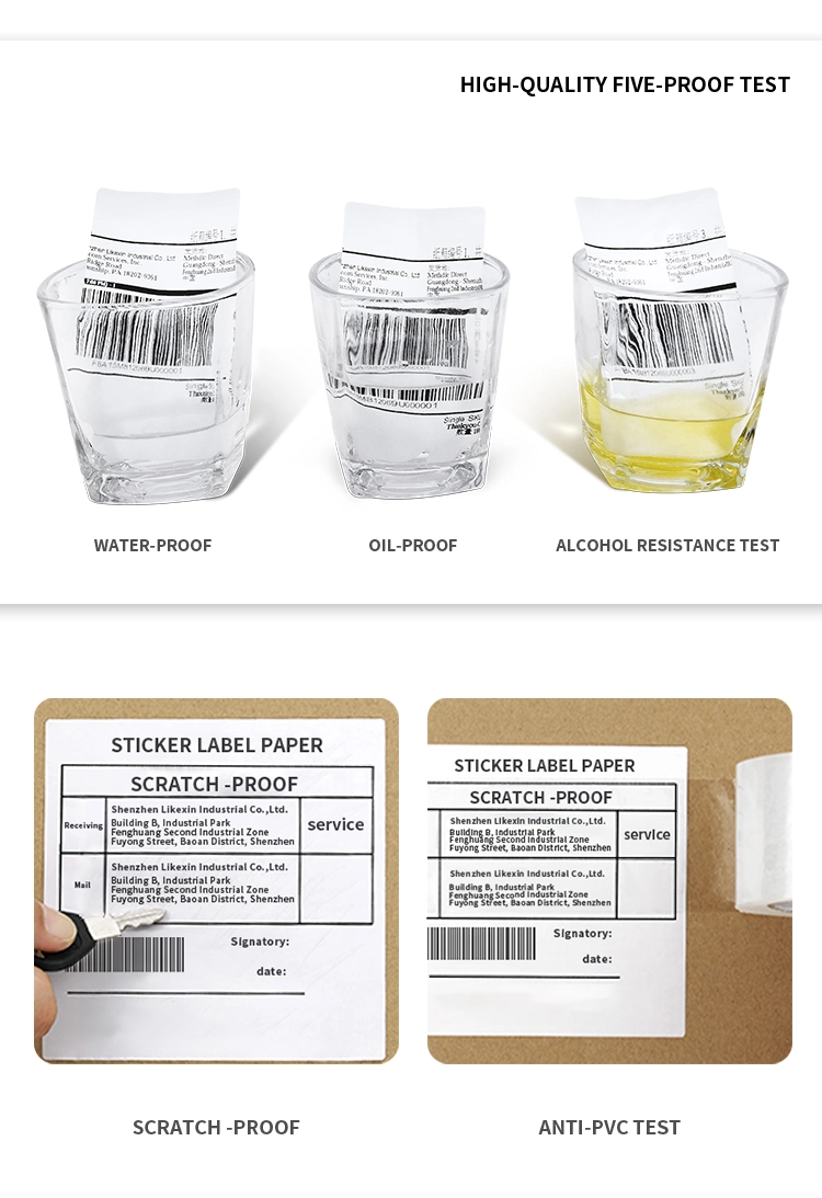 Customized Direct Thermal Blank 4X6 Shipping Labels Self Adhesive Waterproof Barcode Stickers