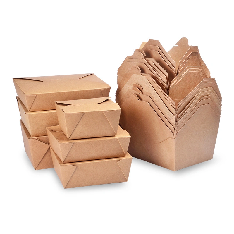 500ml Disposable Kraft Paper Bento Lunch Box