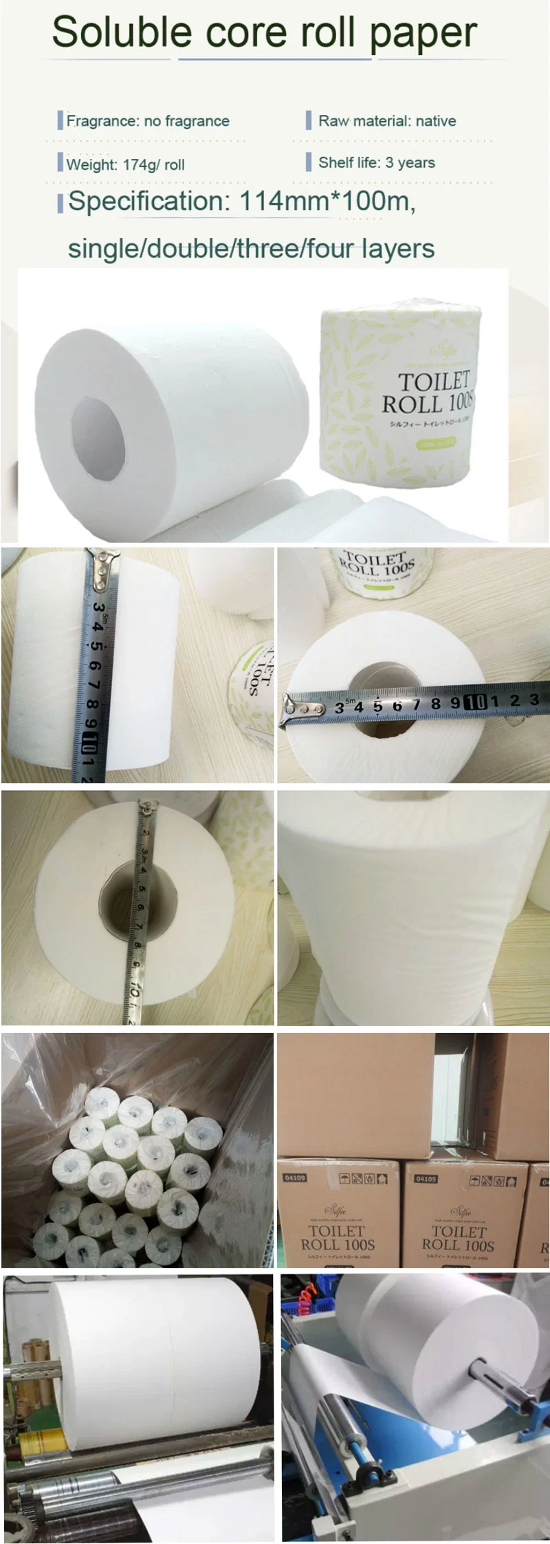 Wholesale Eco-Friendly Mix Wood Pulp Bathroom Tissue Standard Roll Toilet Paper