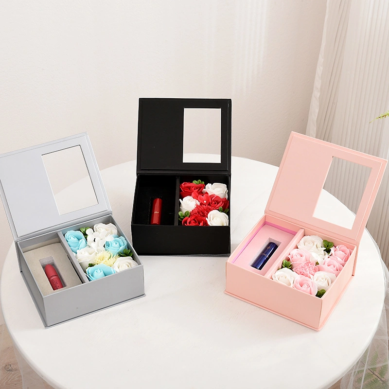 Flower Champagne Jewelry Candle Wine Glass Cup Goblet Mug Cosmetic Perfume Printing Lovely Cardboard Gift Box for Mother&prime; S Day Valentine&prime;s Day Birthday