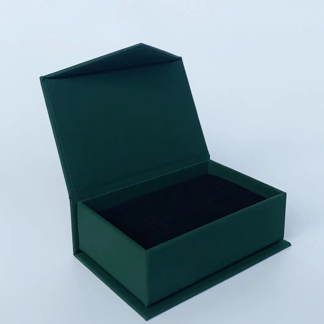 Flip Top Magnetic Ink Absorption Green Jewel Box Jewelry Box Can Be Customized