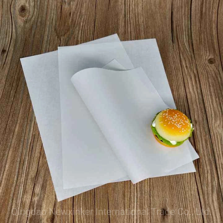 Custom Fast Food Hamburger Packaging Tissue Paper Food Grade Eco Friendly Ink Printing Logo Safe Non Toxic Wax Paperhot Sale Products