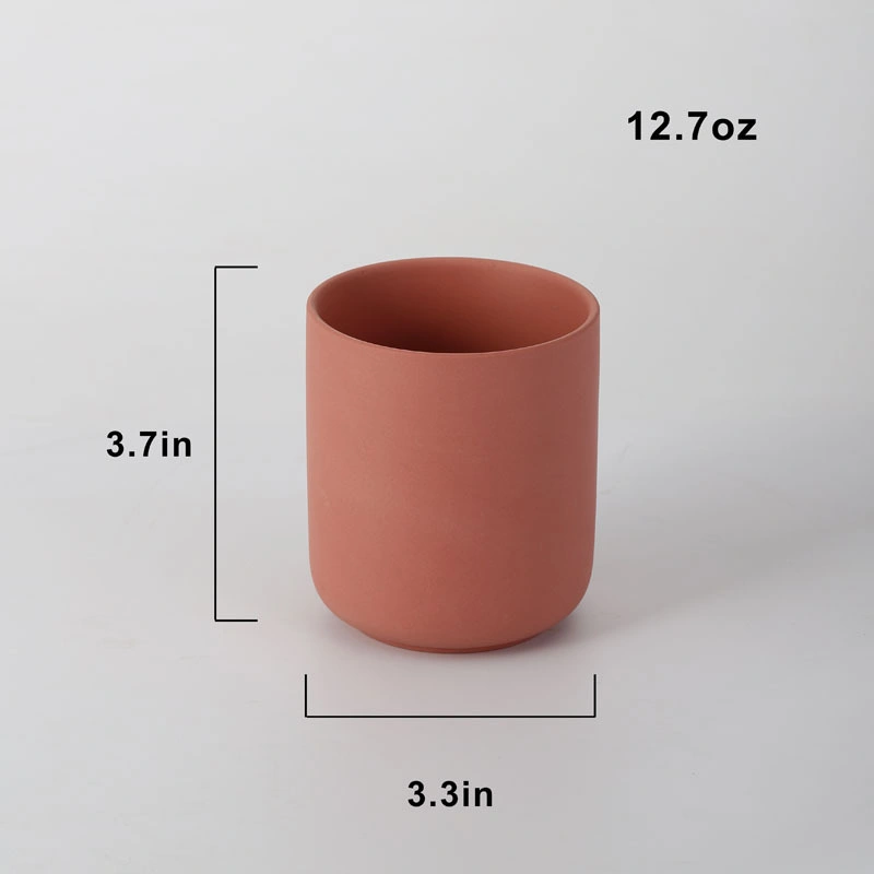 12.7oz 375ml Large Capacity Stock Empty Incense Candle Jar for Candle Making Gray White Yellow Pink