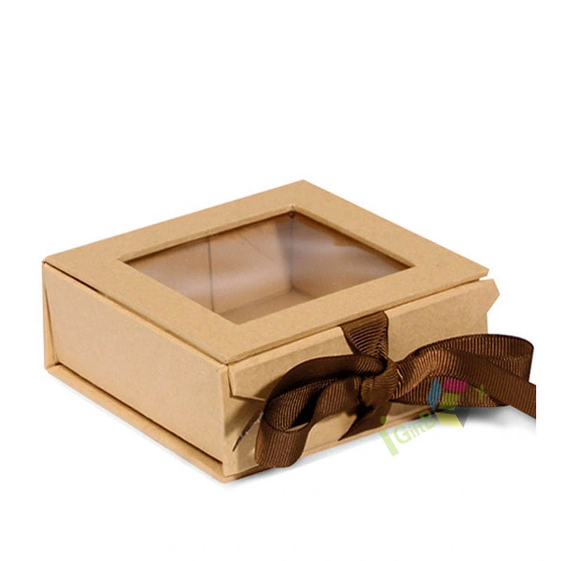 Customize Flip Top PVC Window Rigid Cardboard Magnetic Closure Custom Packaging Square Gift Box with Clear Lid