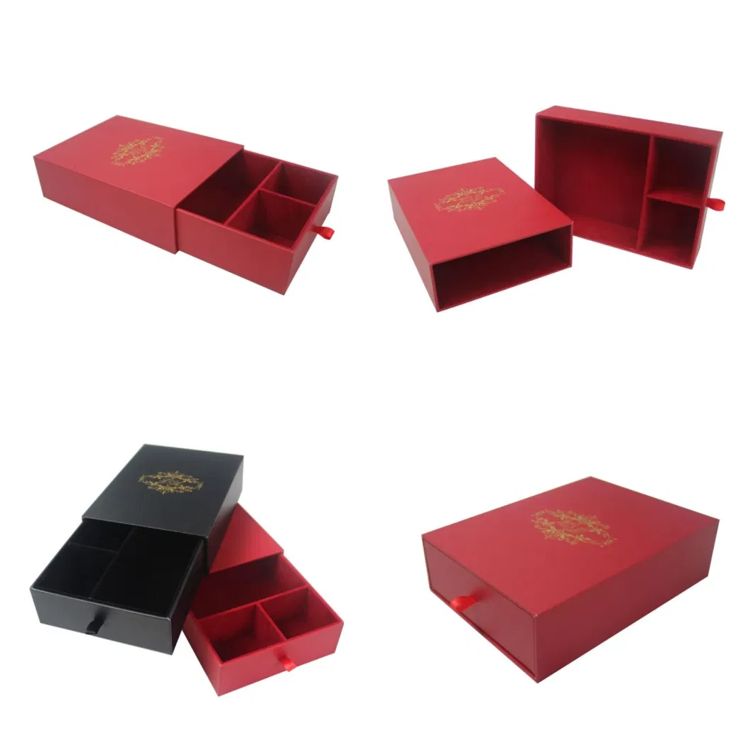 Custom Size Cardboard Rigid Drawer Packaging Box Jewelry for Hot Gold Logo Embossed