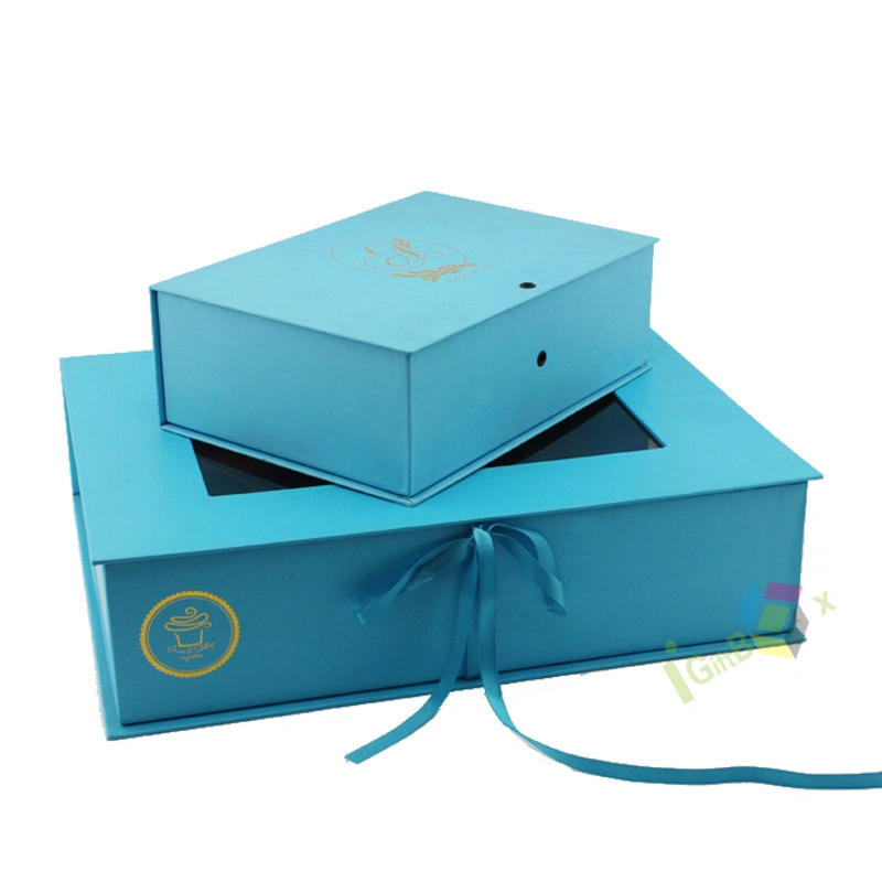 Customize Flip Top PVC Window Rigid Cardboard Magnetic Closure Custom Packaging Square Gift Box with Clear Lid