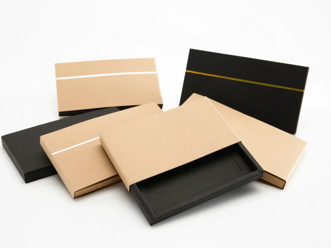 Custom Size Design Logo Sliding Open Kraft Paper Drawer Gift Packing Box