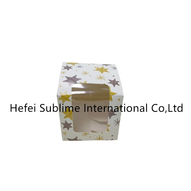 Paper Boxes with Clear Window Cake Paper Holders Handle Boxes Cake Containers Treat Boxes Gift for Party Wedding, Christmas Party