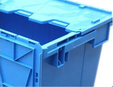 Available Stackable and Nestable Heavy Duty Moving Box Attached Lid Stacking Heavy Duty Nesting Container Crates Plastic Box