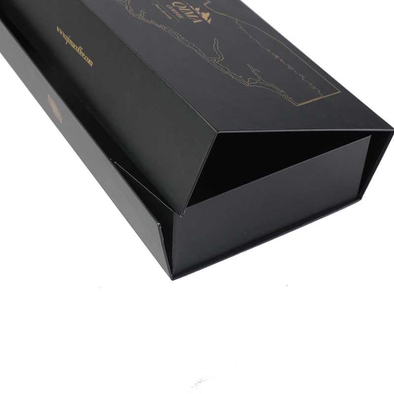 Black Custom Logo Foldable Magnetic Premium Luxury Recyclable Rigid Cardboard Paper Packaging Clothing Box Flip Top Gift Boxes