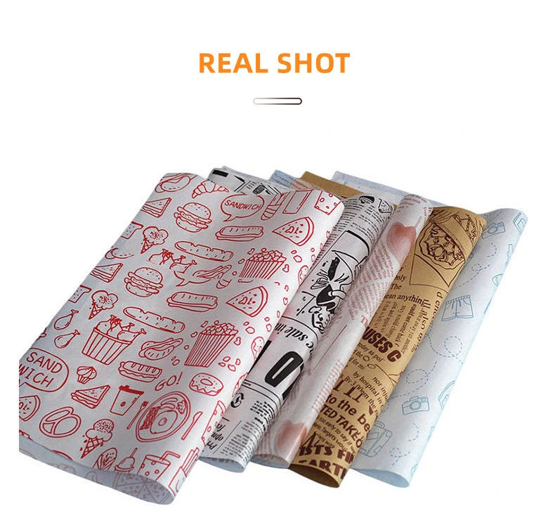 Wholesale Customized Eco Friendly Greaseproof Water Proof Deli Pizza Fried Chicken Food Wrapping Paper