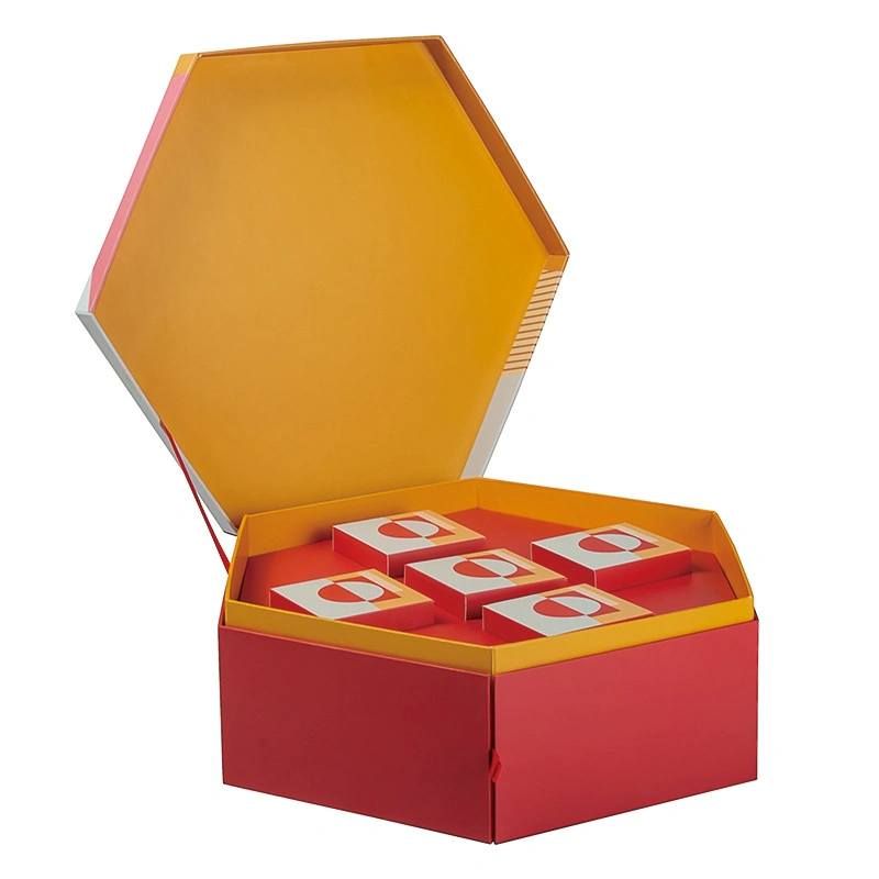 Customized Innovative Moon Cake Gift Box High-End Paper Gift Packing with Gold Cardboard Lining