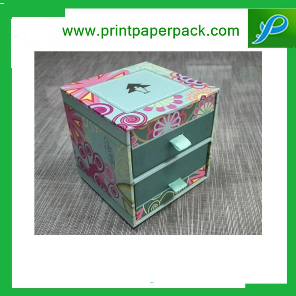 Top Elegant Pull out Paper Cardboard Two-Story Drawer Box, Jewellery Packaging Storage Box