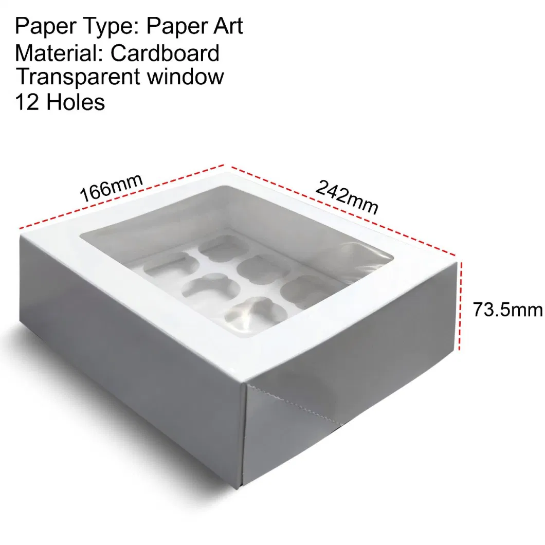 Christmas 350GSM Customizable Cupcake Box for Packing Cakes