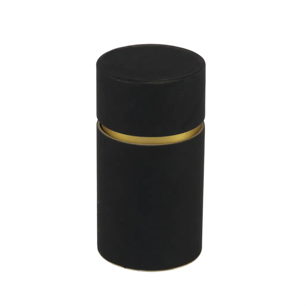 Wholesale Luxury Cylinder Embossing Logo Packaging Black Round Perfume Box with You Own Logo