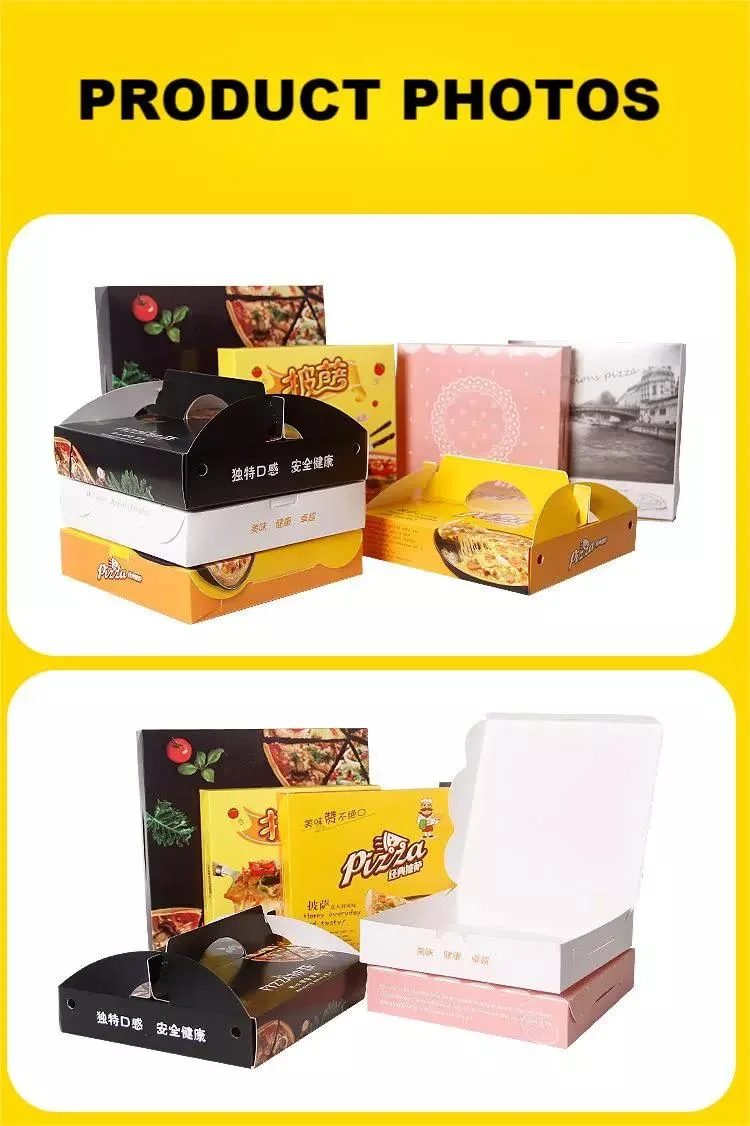 Personalized Luxury Large Custom Paper Cardboard Food Grade Delivery Box Black Pizza Box