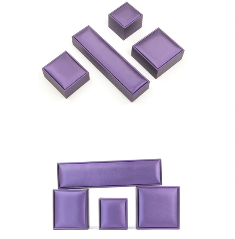 Premium Purple PU Leather Gift Jewelry Box for Earrings Necklace Bracelet Packaging Low Price Good Quality Can Be Wholesale