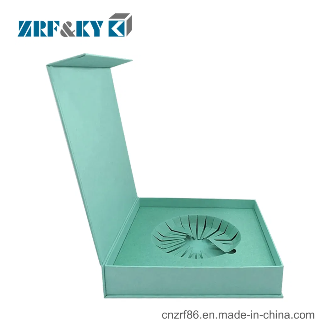 Custom Book Style Green Special Paper Material Made Magnetic Closure Rigid Cardboard Paper Storage Gift Packaging Box