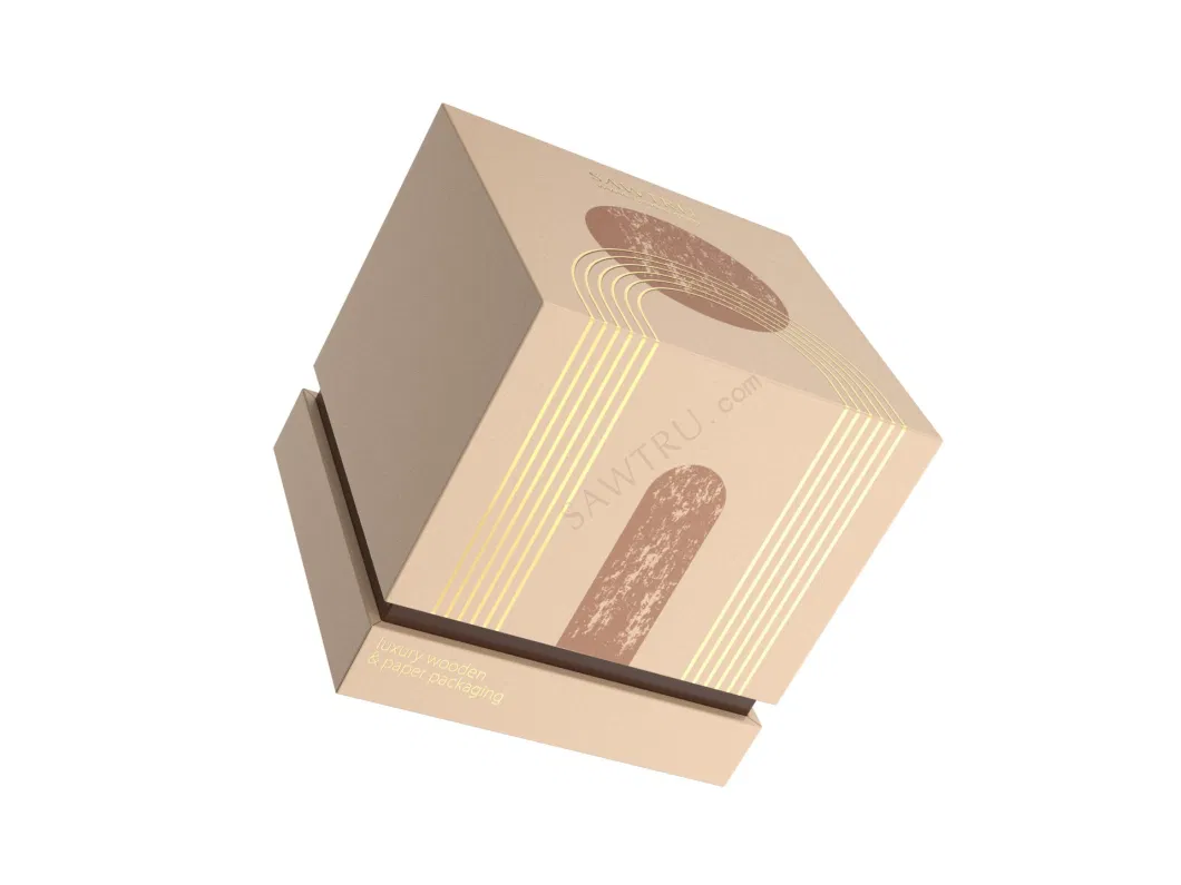 Customized Square Golden Stamping Cardboard Box for Packaging Perfume Wine Bottle Cosmetic