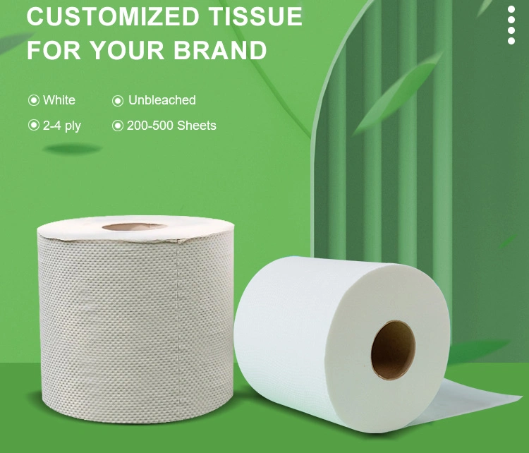 Wholesale Custom Water Soluble Eco-Friendly Toilet Tissue 100% Bamboo Pulp Toilet Paper