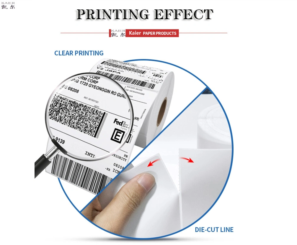 Customized Blank Waterproof Label Roll and Thermal Label Sticker for Printer Labels