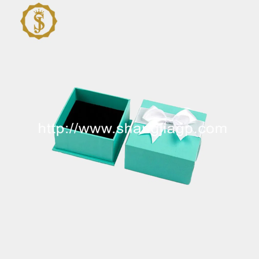 New Design Wholesale Custom Logo Luxury Green Paper Ring Necklace Bracelet Gift Packaging Box Jewelry with Paper Bag