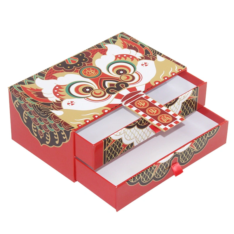 Customized Innovative Moon Cake Gift Box High-End Paper Gift Packing with Gold Cardboard Lining