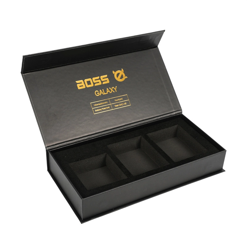 Custom Black Rigid Paper Book Style Promoption Folding Gift Magnetic Packaging Box with Your Own Logo