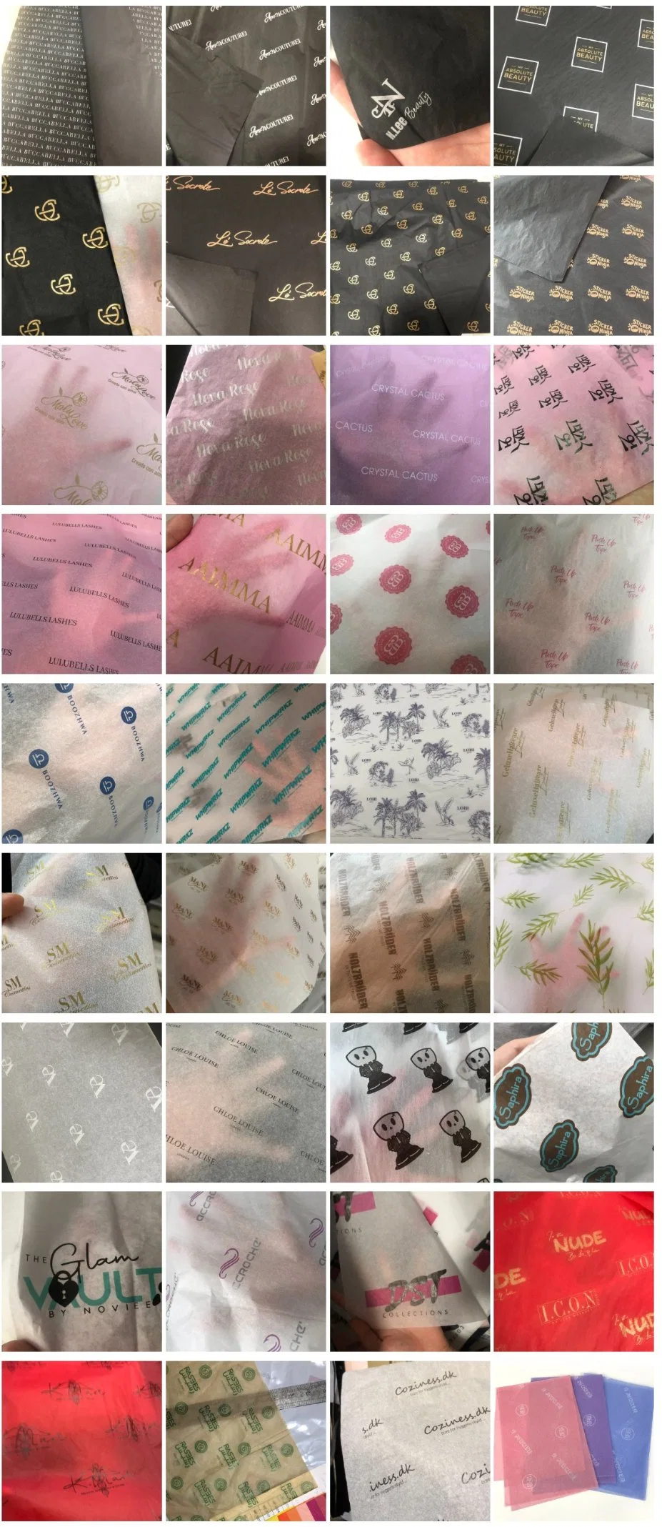 Wholesale Custom Logo Tissue Paper Packaging Wrapping Paper for Packing Clothing Shoes